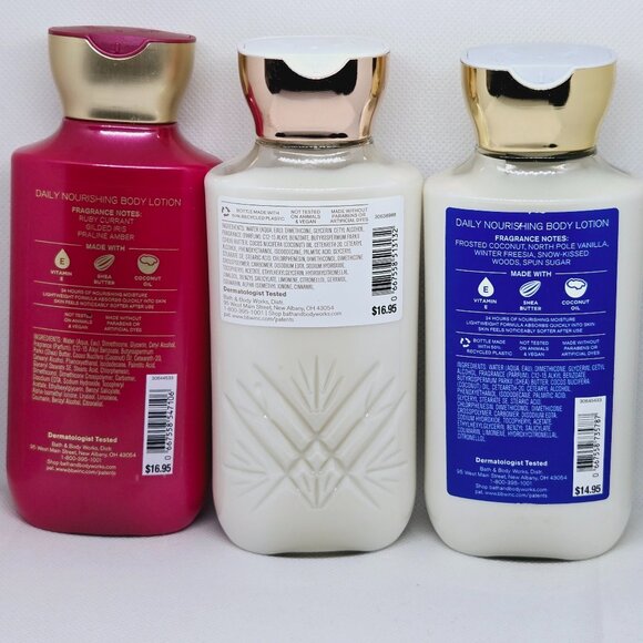 NWT BBW TRIO 8 OZ BODY LOTION PURE WONDER, LUMINOUS & FROSTED COCONUT SNOWBALL - Picture 2 of 5